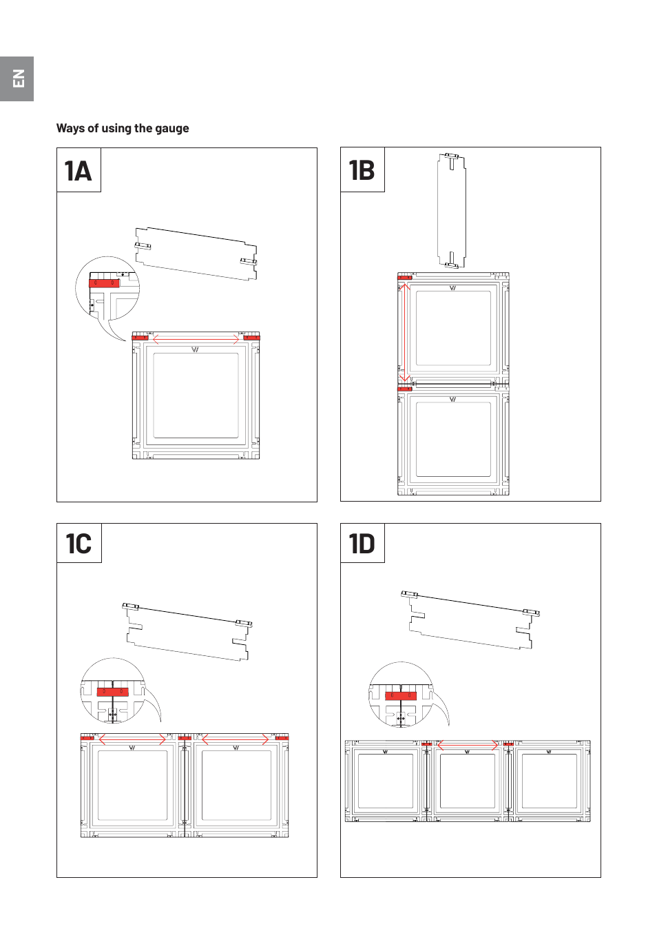 1a 1b 1c 1d | Vicoustic Cinema Piano VMT Acoustic Panel (Gray, Concrete 1, 2-Pack) User Manual | Page 4 / 8