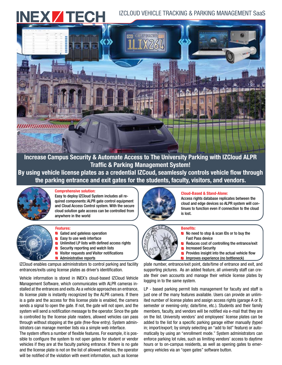 INEX TECHNOLOGIES IZEDUCATIONAL IZCloud ALPR Management Software User Manual | 2 pages