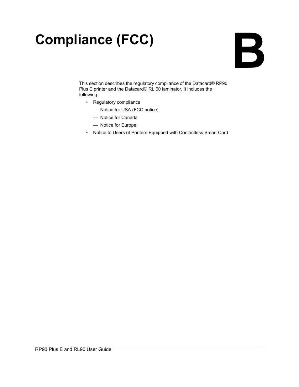 Compliance (fcc) | Datacard Group RL90 User Manual | Page 87 / 89