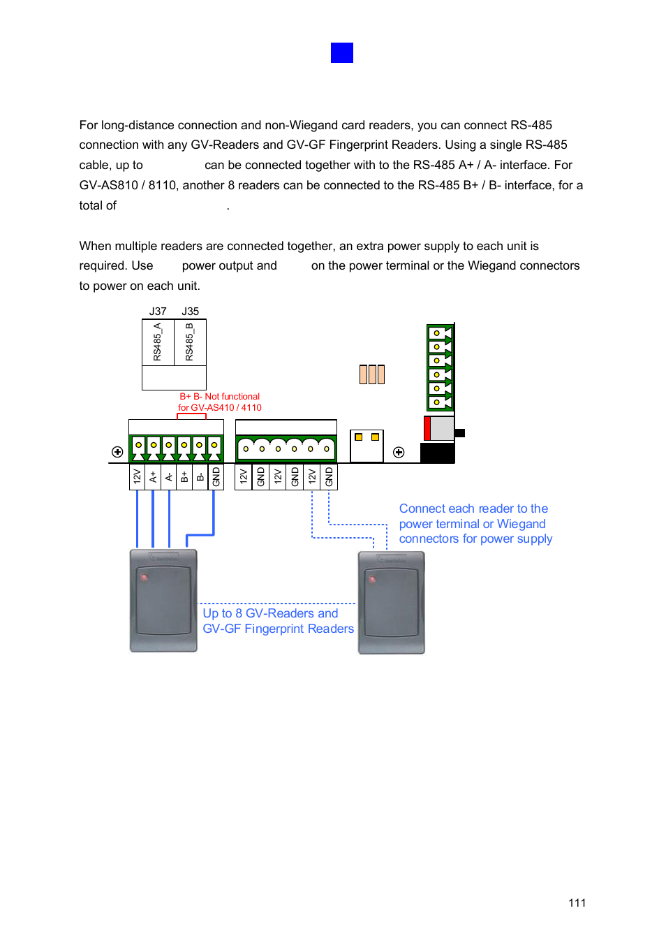 B rs-485 readers | GeoVision GV-AS2120 IP Control Panel User Manual | Page 113 / 230