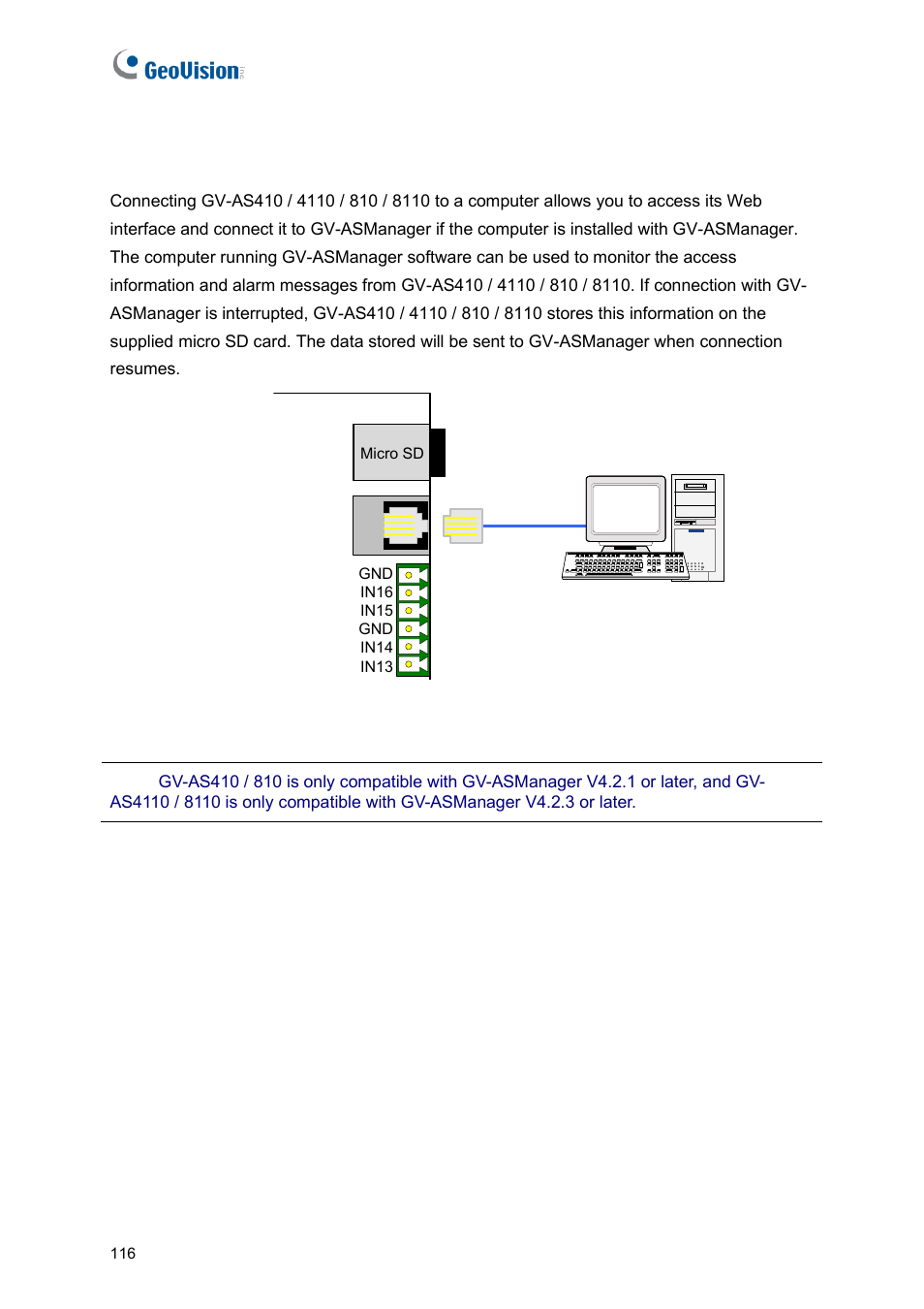 6 connecting the pc | GeoVision GV-AS2120 IP Control Panel User Manual | Page 118 / 230