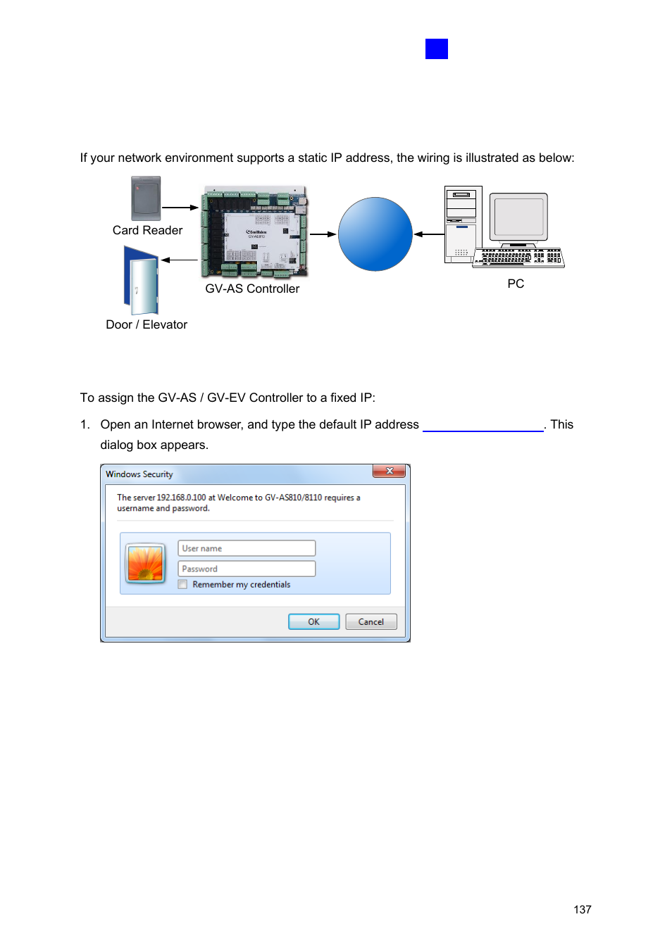 1 fixed ip connection | GeoVision GV-AS2120 IP Control Panel User Manual | Page 139 / 230