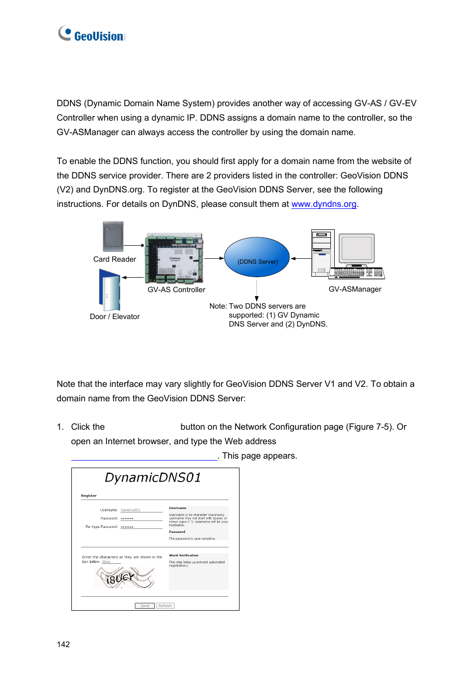 2 connection over internet, Registering a ddns domain name, Connection over internet | GeoVision GV-AS2120 IP Control Panel User Manual | Page 144 / 230