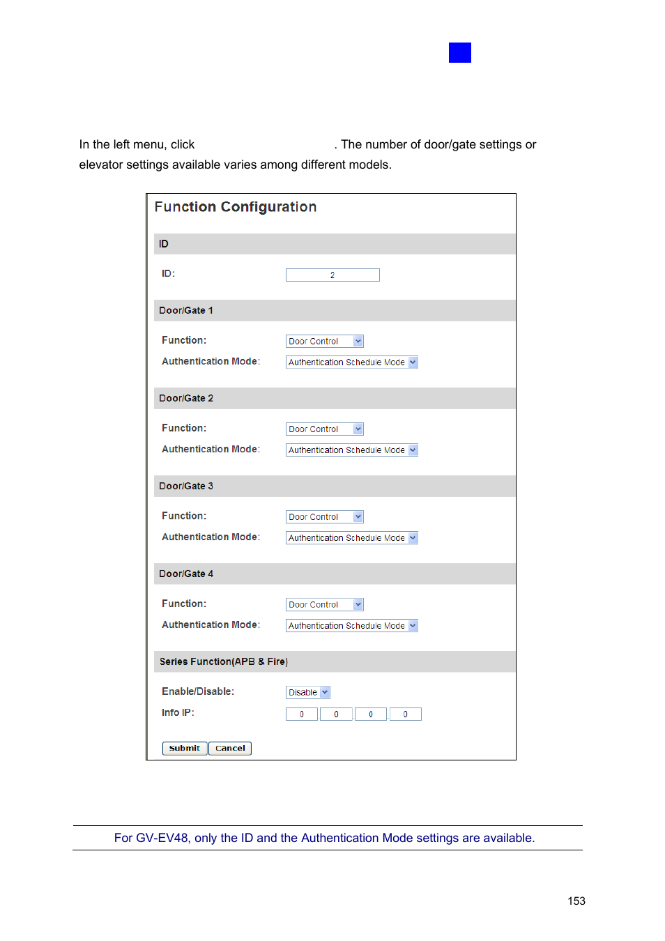 1 function configuration | GeoVision GV-AS2120 IP Control Panel User Manual | Page 155 / 230