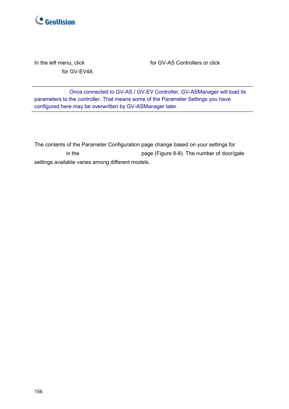 2 parameter configuration | GeoVision GV-AS2120 IP Control Panel User Manual | Page 158 / 230