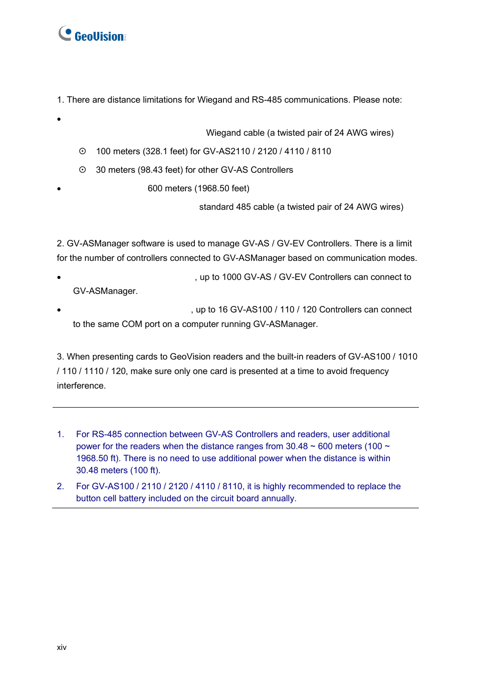 Installation considerations | GeoVision GV-AS2120 IP Control Panel User Manual | Page 16 / 230