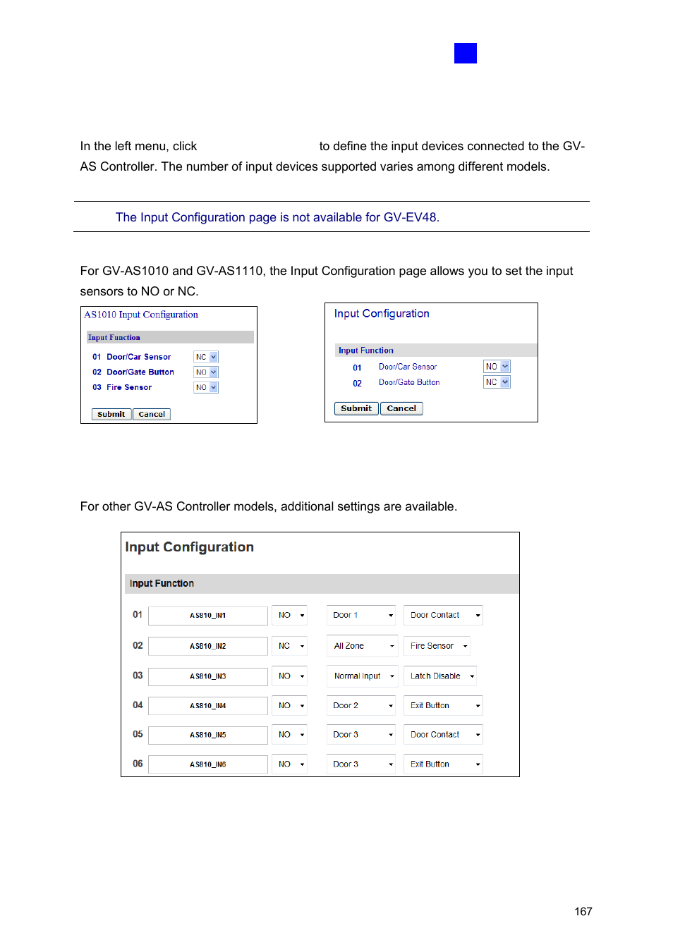 6 input configuration | GeoVision GV-AS2120 IP Control Panel User Manual | Page 169 / 230