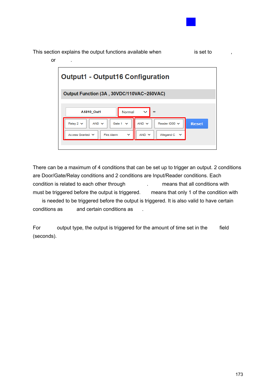 B output condition settings | GeoVision GV-AS2120 IP Control Panel User Manual | Page 175 / 230