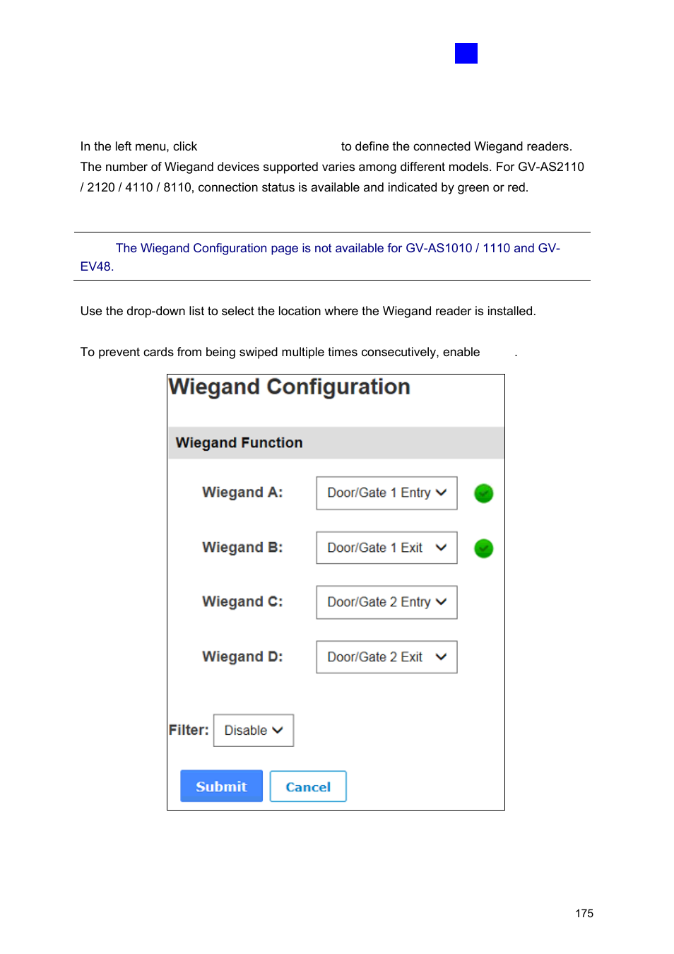 8 wiegand configuration | GeoVision GV-AS2120 IP Control Panel User Manual | Page 177 / 230