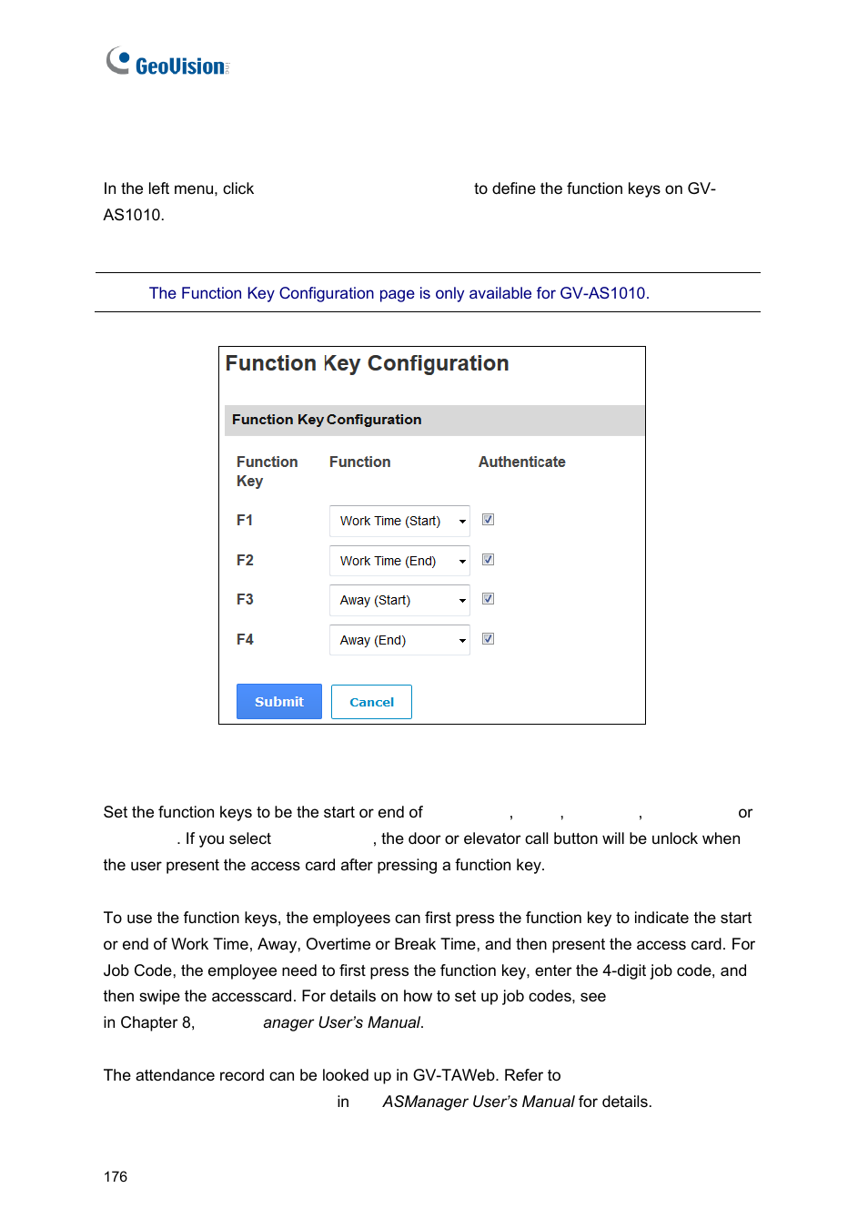 9 function key configuration | GeoVision GV-AS2120 IP Control Panel User Manual | Page 178 / 230