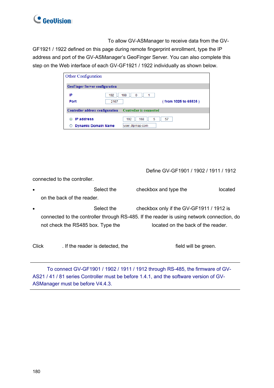 GeoVision GV-AS2120 IP Control Panel User Manual | Page 182 / 230