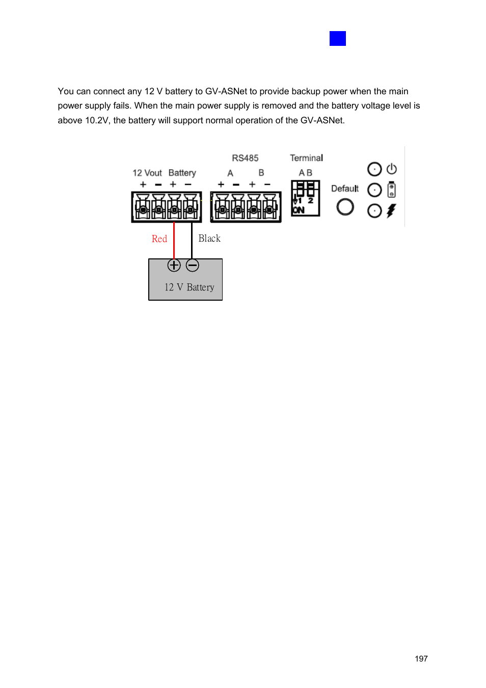 C connecting backup battery | GeoVision GV-AS2120 IP Control Panel User Manual | Page 199 / 230