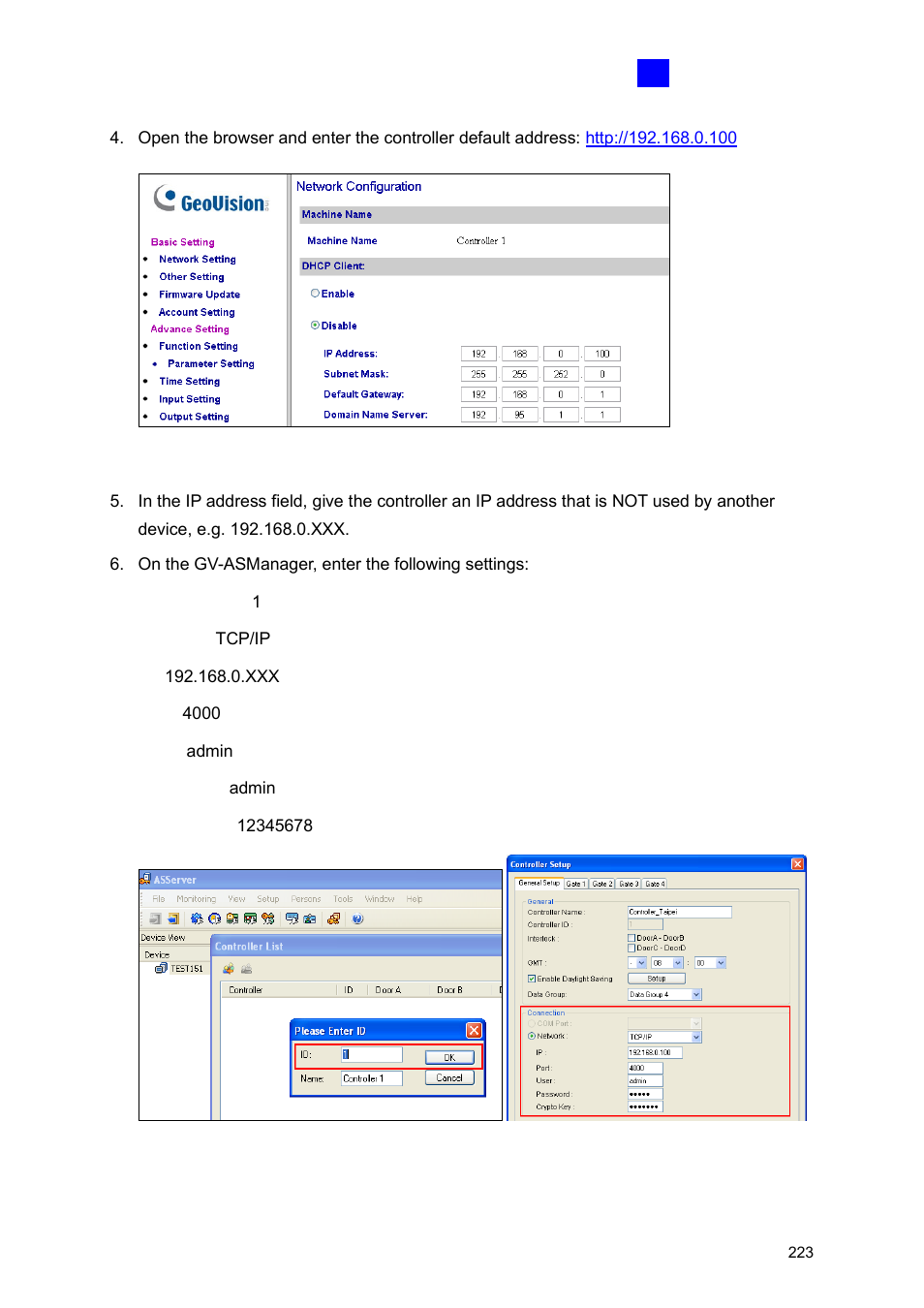 GeoVision GV-AS2120 IP Control Panel User Manual | Page 225 / 230