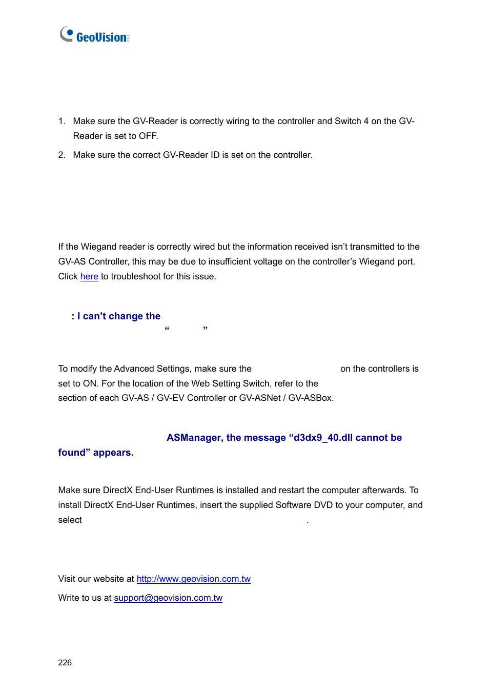 GeoVision GV-AS2120 IP Control Panel User Manual | Page 228 / 230