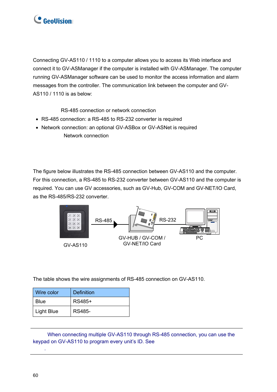 4 connecting to the pc, A connecting gv-as110 to pc | GeoVision GV-AS2120 IP Control Panel User Manual | Page 62 / 230