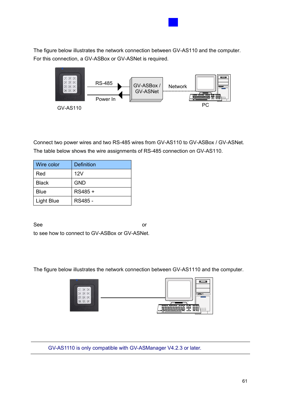 B connecting gv-as1110 to pc | GeoVision GV-AS2120 IP Control Panel User Manual | Page 63 / 230