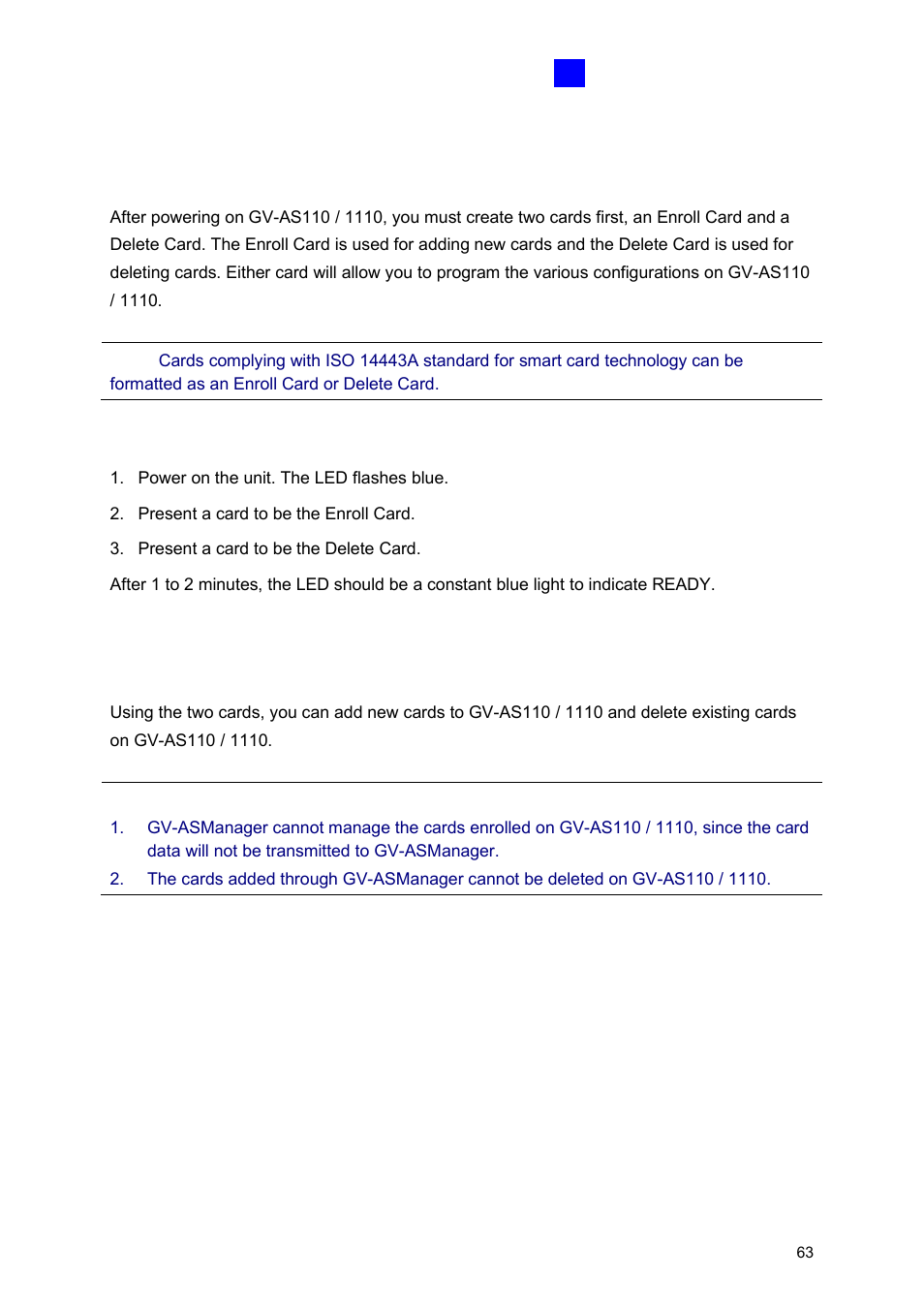 3 programming mode, 1 adding and deleting cards | GeoVision GV-AS2120 IP Control Panel User Manual | Page 65 / 230