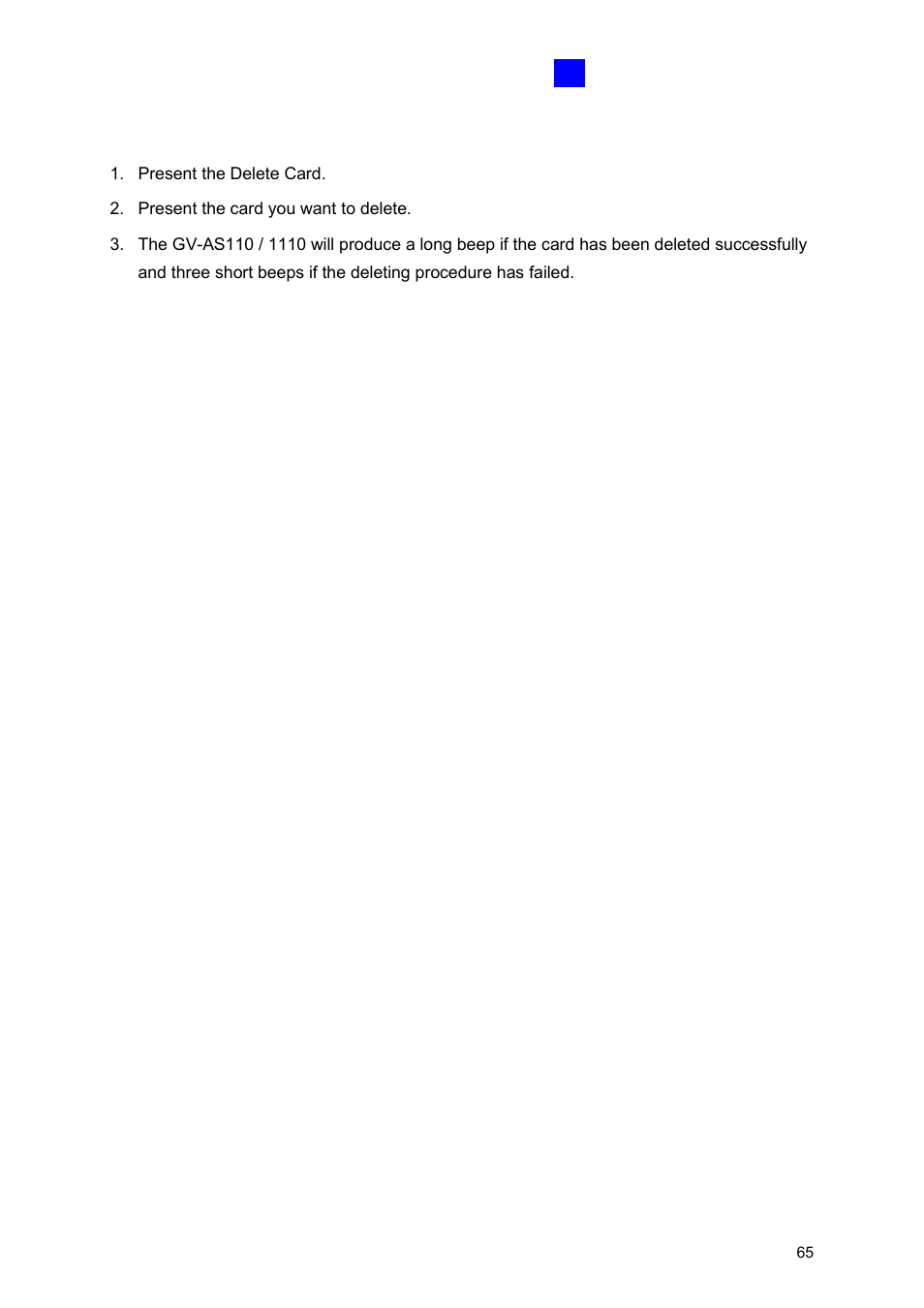 B deleting a card | GeoVision GV-AS2120 IP Control Panel User Manual | Page 67 / 230