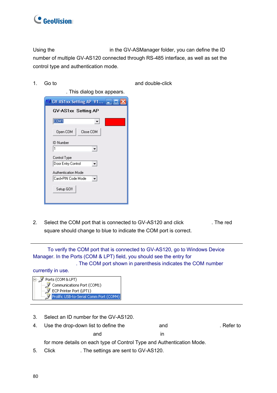 GeoVision GV-AS2120 IP Control Panel User Manual | Page 82 / 230