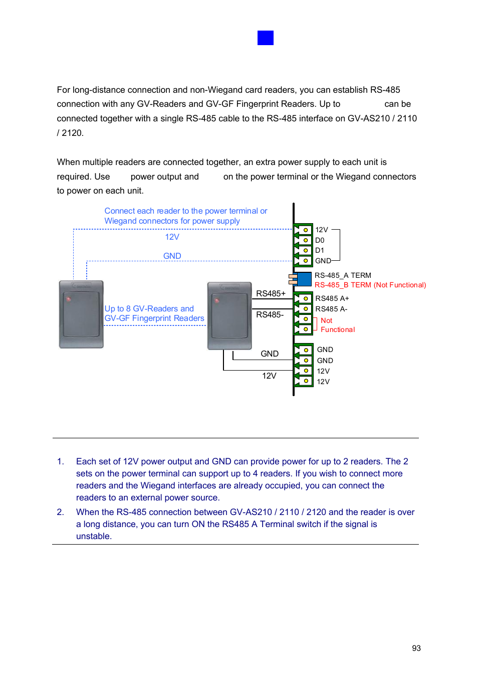 B rs-485 readers | GeoVision GV-AS2120 IP Control Panel User Manual | Page 95 / 230