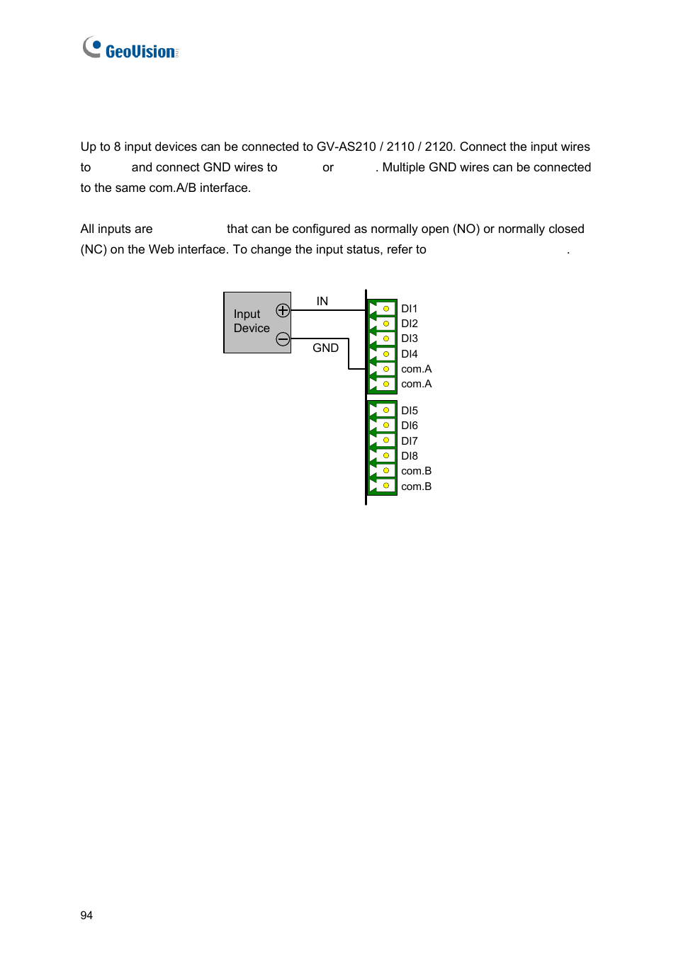 2 connecting input devices | GeoVision GV-AS2120 IP Control Panel User Manual | Page 96 / 230