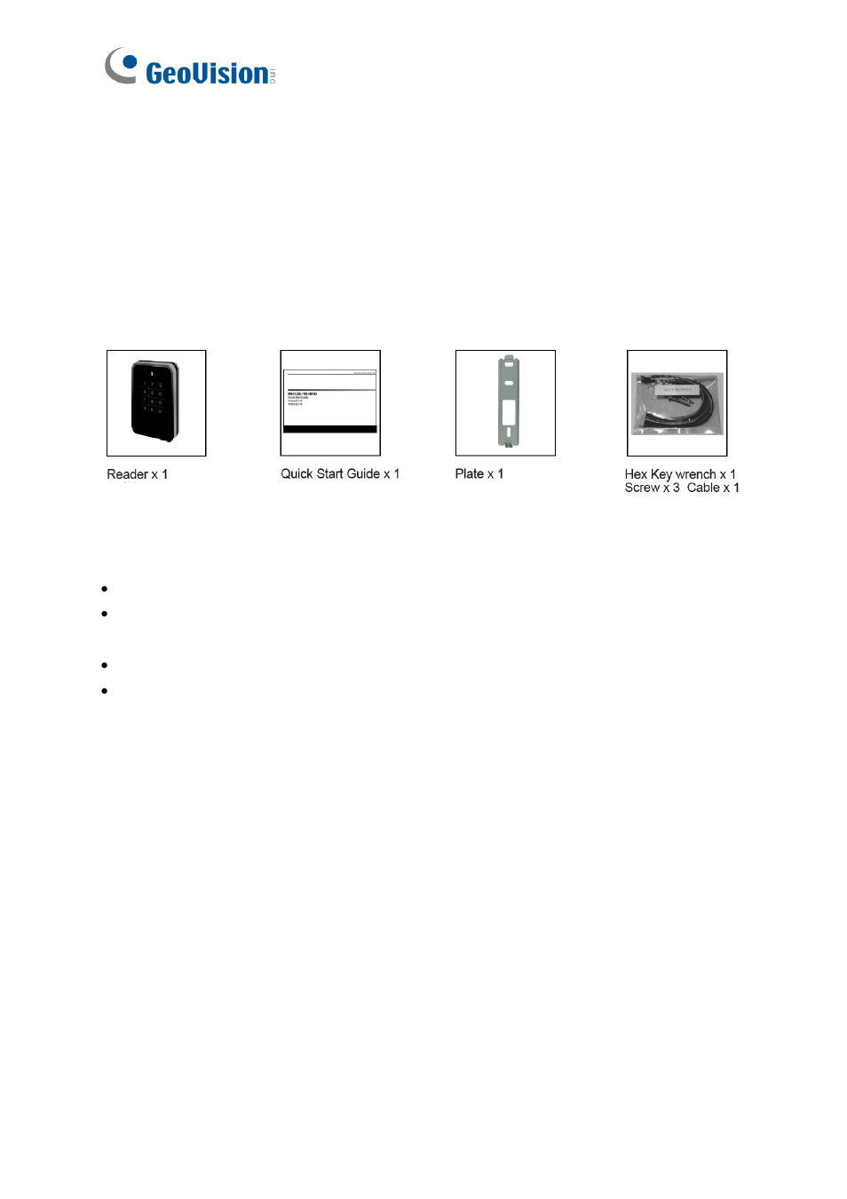 Chapter 3 gv-rkd1352, 1 packing list, 2 compatible products | GeoVision GV-R1352 Card Reader (13.56 MHz) User Manual | Page 44 / 82