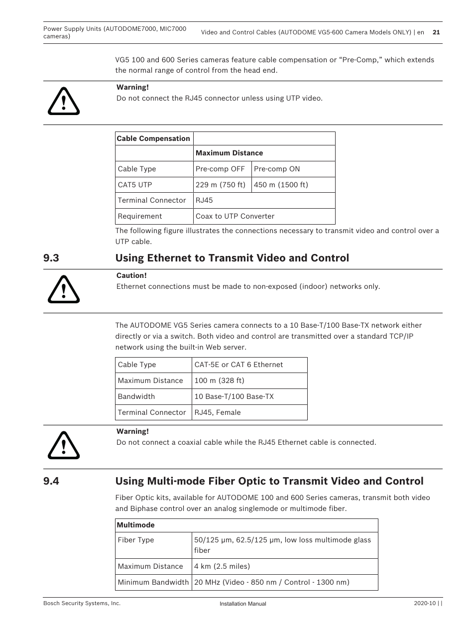 3 using ethernet to transmit video and control, Using ethernet to transmit video and control | Bosch VG4-A-PSU1 Power Supply Unit for CCTV Cameras User Manual | Page 21 / 36