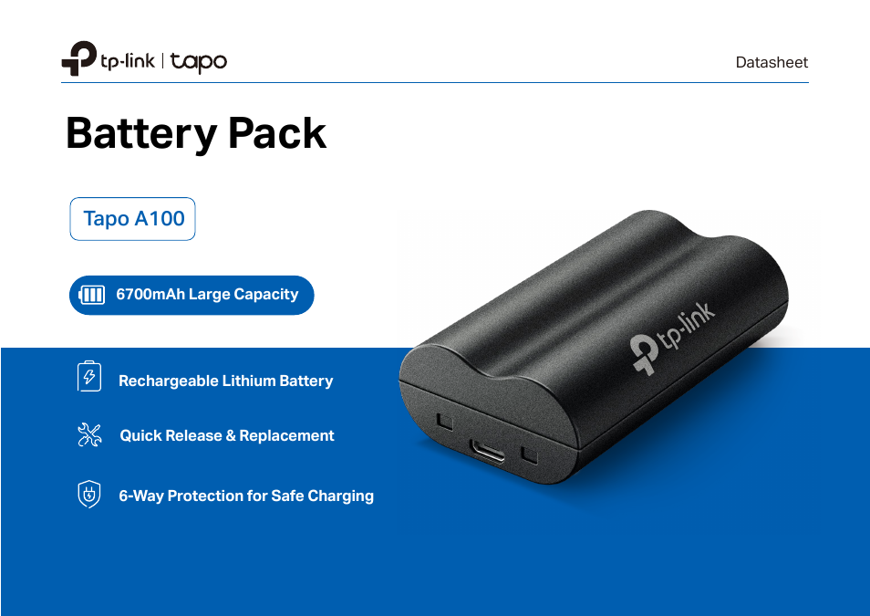 TP-Link Tapo A100 Battery Pack User Manual | 3 pages