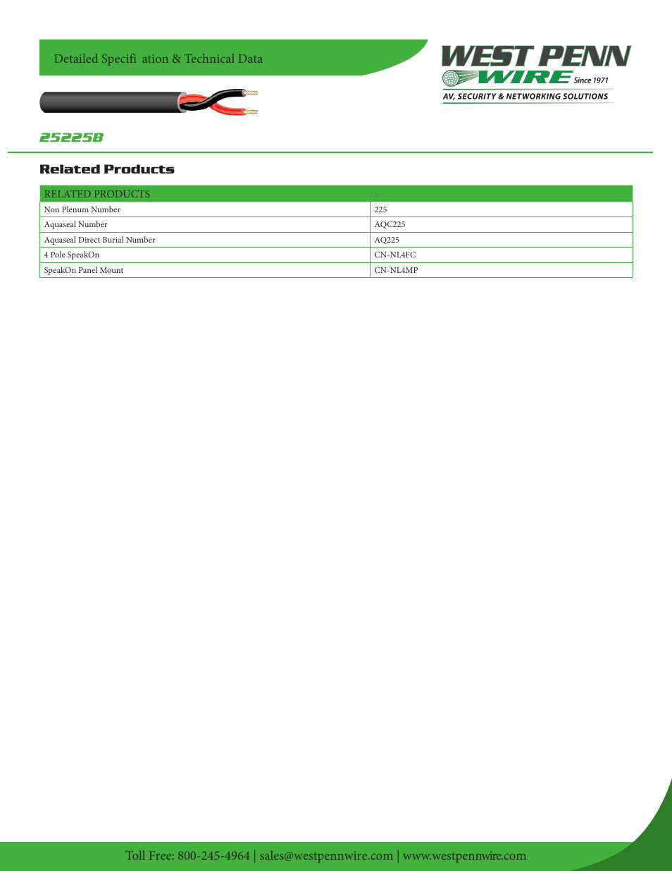 West Penn Plenum-Rated 25225B 16 AWG 2-Conductor Unshielded Cable (1000', Gray) User Manual | Page 2 / 2