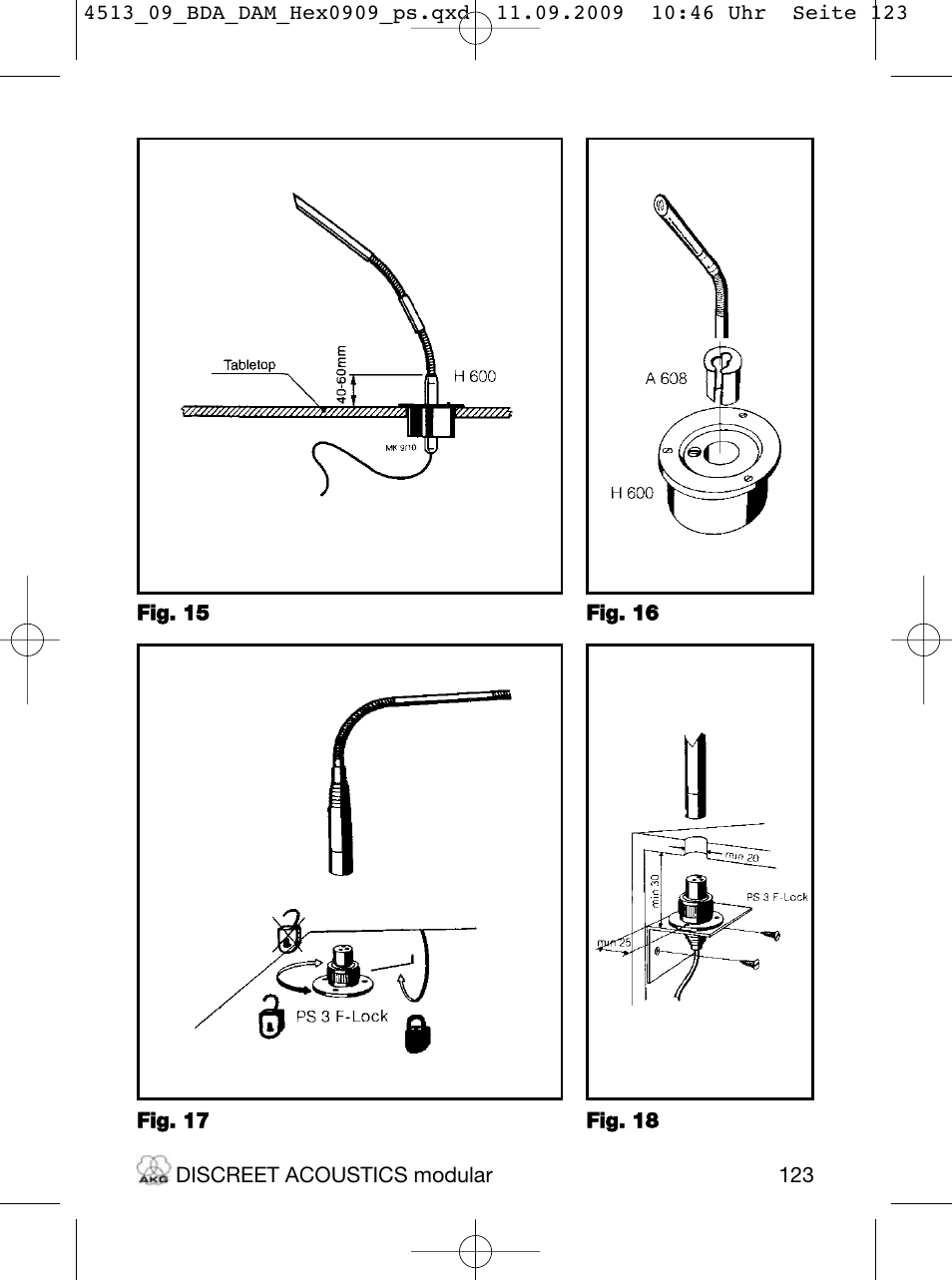 Akg HM 1000 Ceiling Hanging Module for CK Series Microphone Capsules User Manual | Page 123 / 132