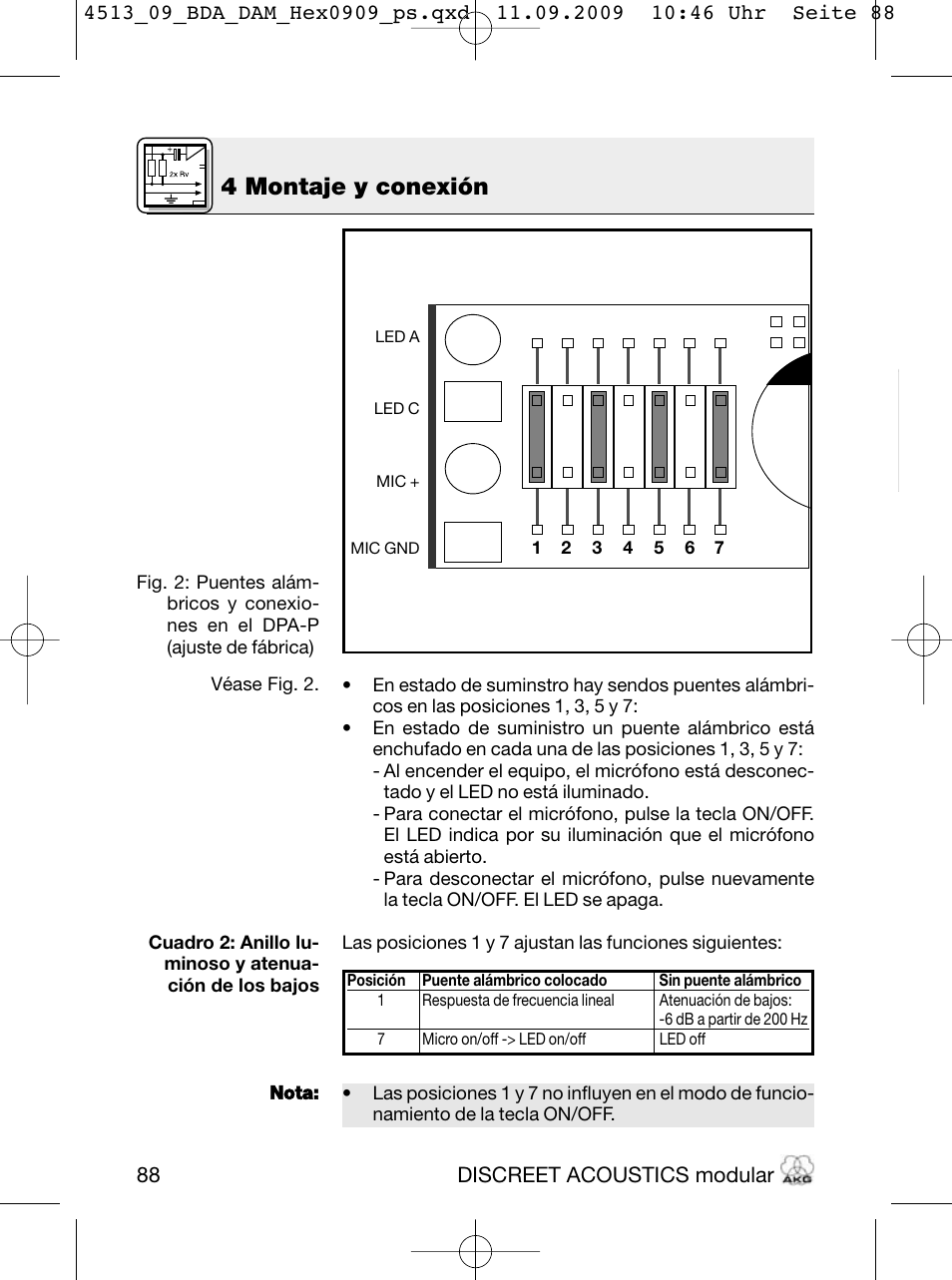 4 montaje y conexión, Discreet acoustics modular | Akg HM 1000 Ceiling Hanging Module for CK Series Microphone Capsules User Manual | Page 88 / 132