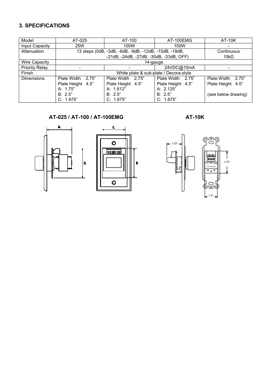 TOA Electronics AT-025 Volume Control 25W Attenuator User Manual | Page 2 / 2