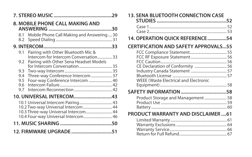 SENA Bluetooth Mic Supplies Kit User Manual | Page 4 / 68