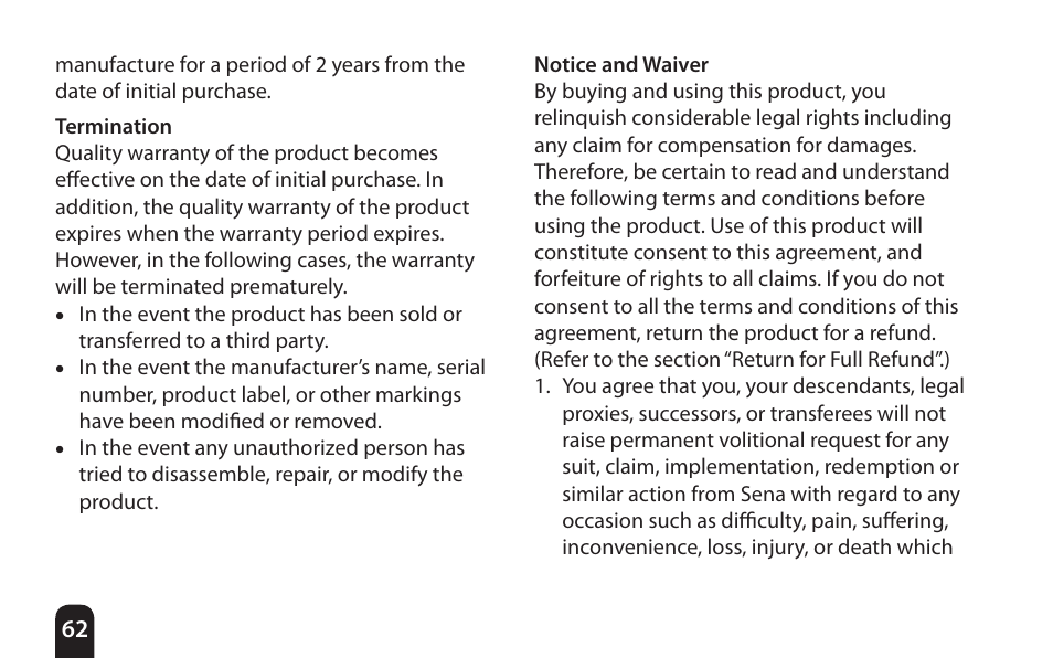 SENA Bluetooth Mic Supplies Kit User Manual | Page 62 / 68