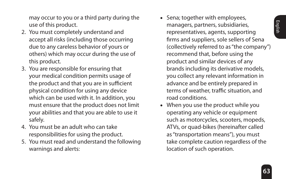 SENA Bluetooth Mic Supplies Kit User Manual | Page 63 / 68