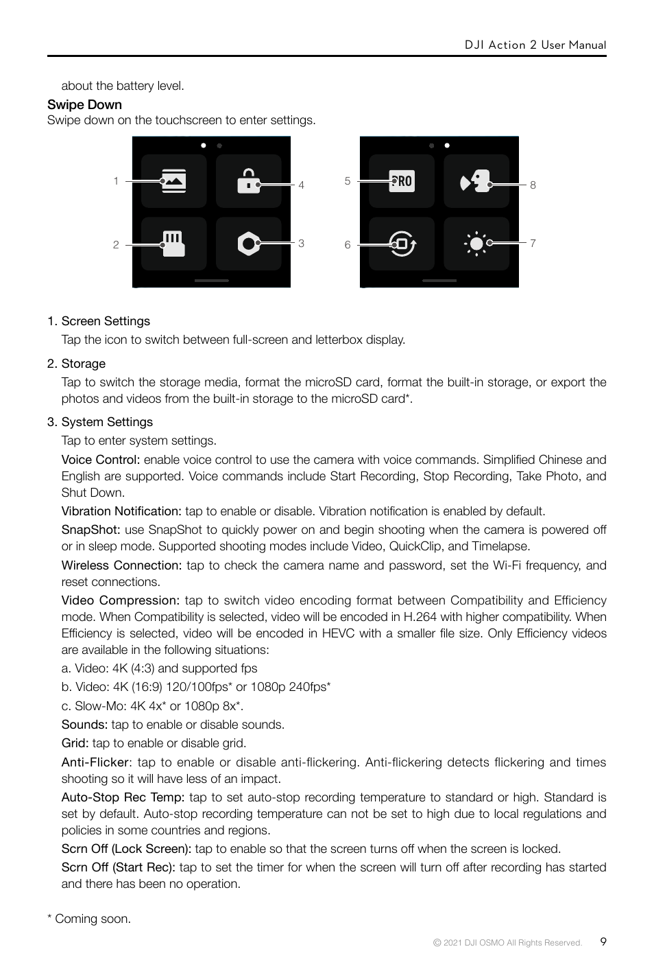 DJI Action 2 Front Touchscreen Module User Manual | Page 12 / 23
