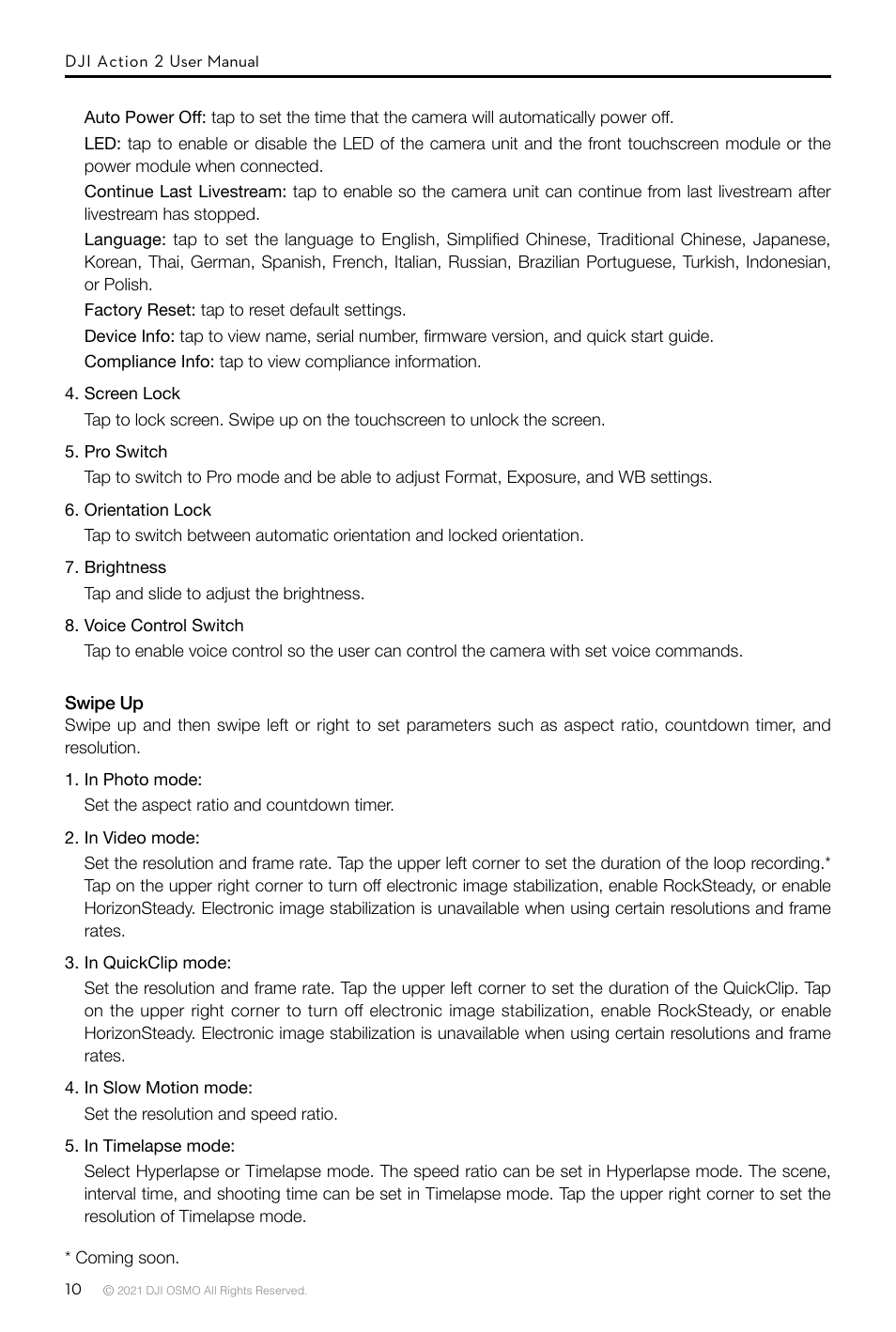 Not final | DJI Action 2 Front Touchscreen Module User Manual | Page 13 / 23