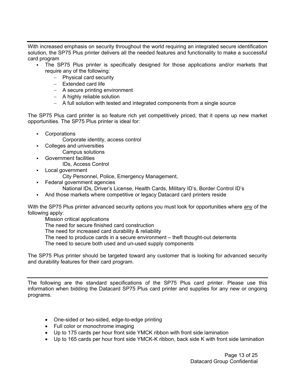 Datacard Group SP PLUS SERIES SP75 User Manual | Page 13 / 25