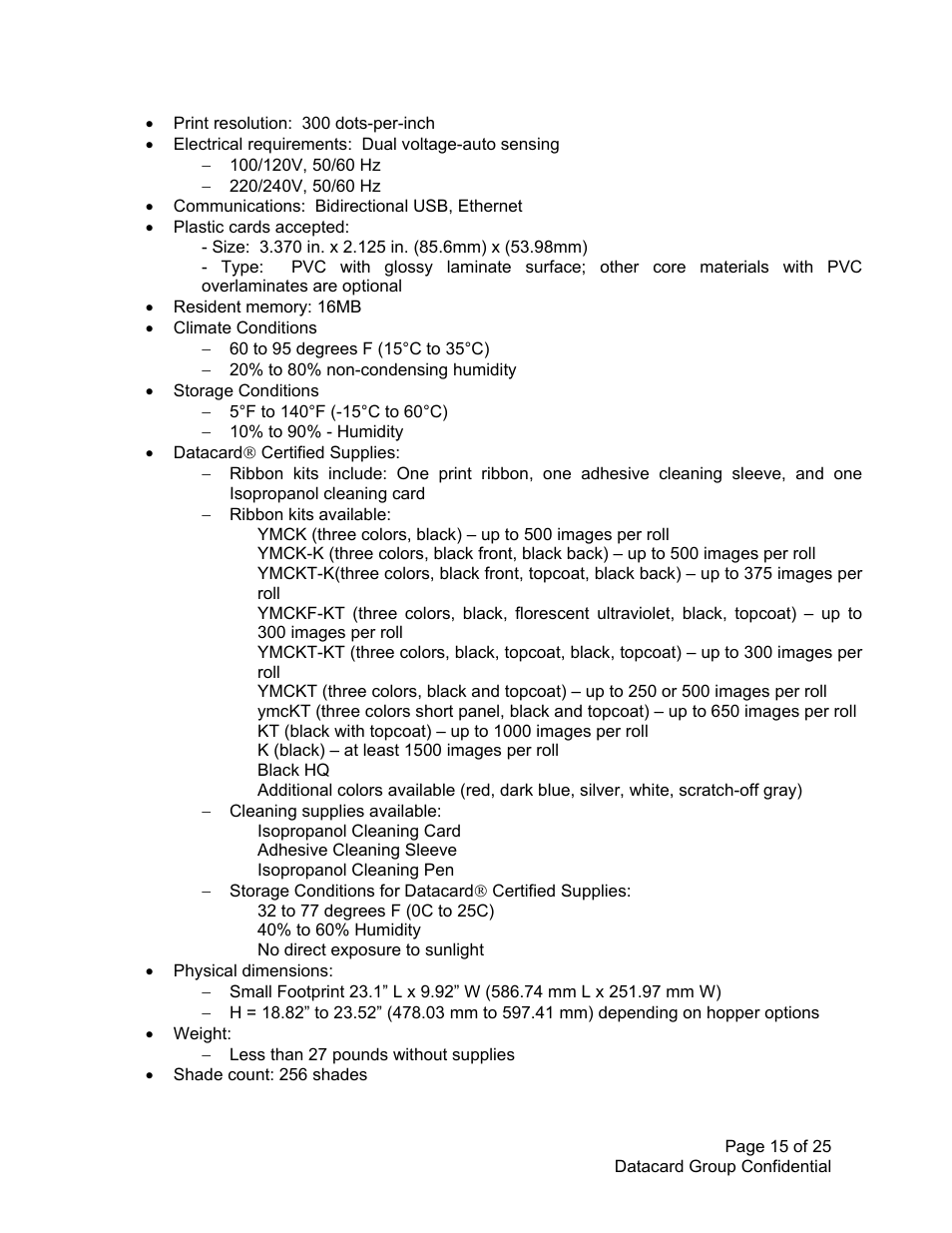 Datacard Group SP PLUS SERIES SP75 User Manual | Page 15 / 25
