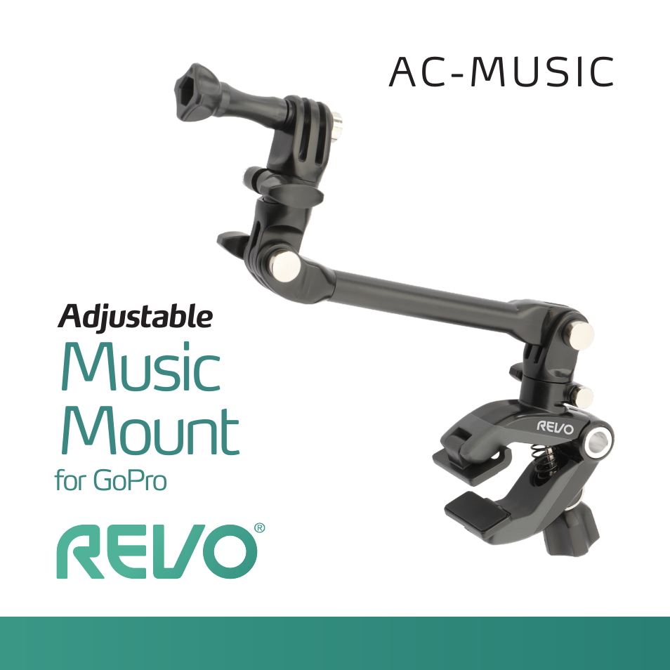 Revo Adjustable Music Mount for Action Cameras User Manual | 4 pages