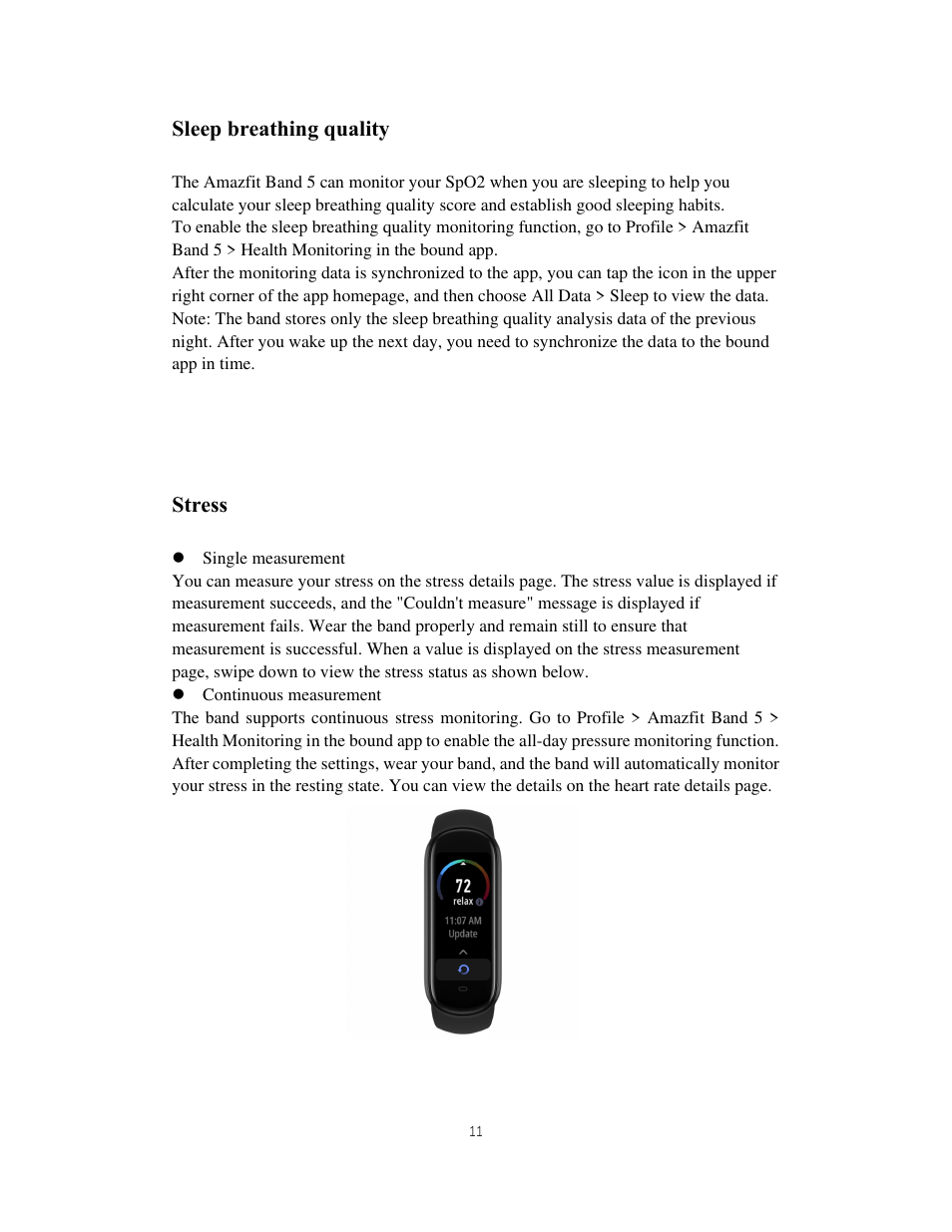 Amazfit Band 5 Health & Fitness Tracker with Alexa (Olive) User Manual | Page 11 / 25