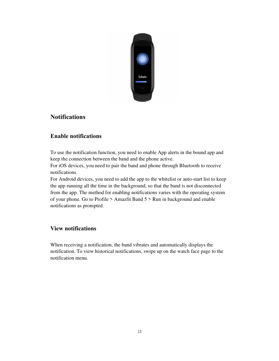 Amazfit Band 5 Health & Fitness Tracker with Alexa (Olive) User Manual | Page 13 / 25