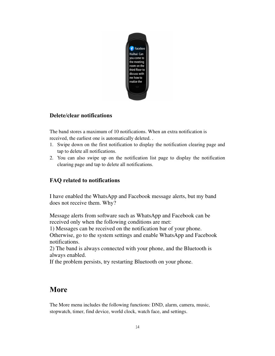 More | Amazfit Band 5 Health & Fitness Tracker with Alexa (Olive) User Manual | Page 14 / 25