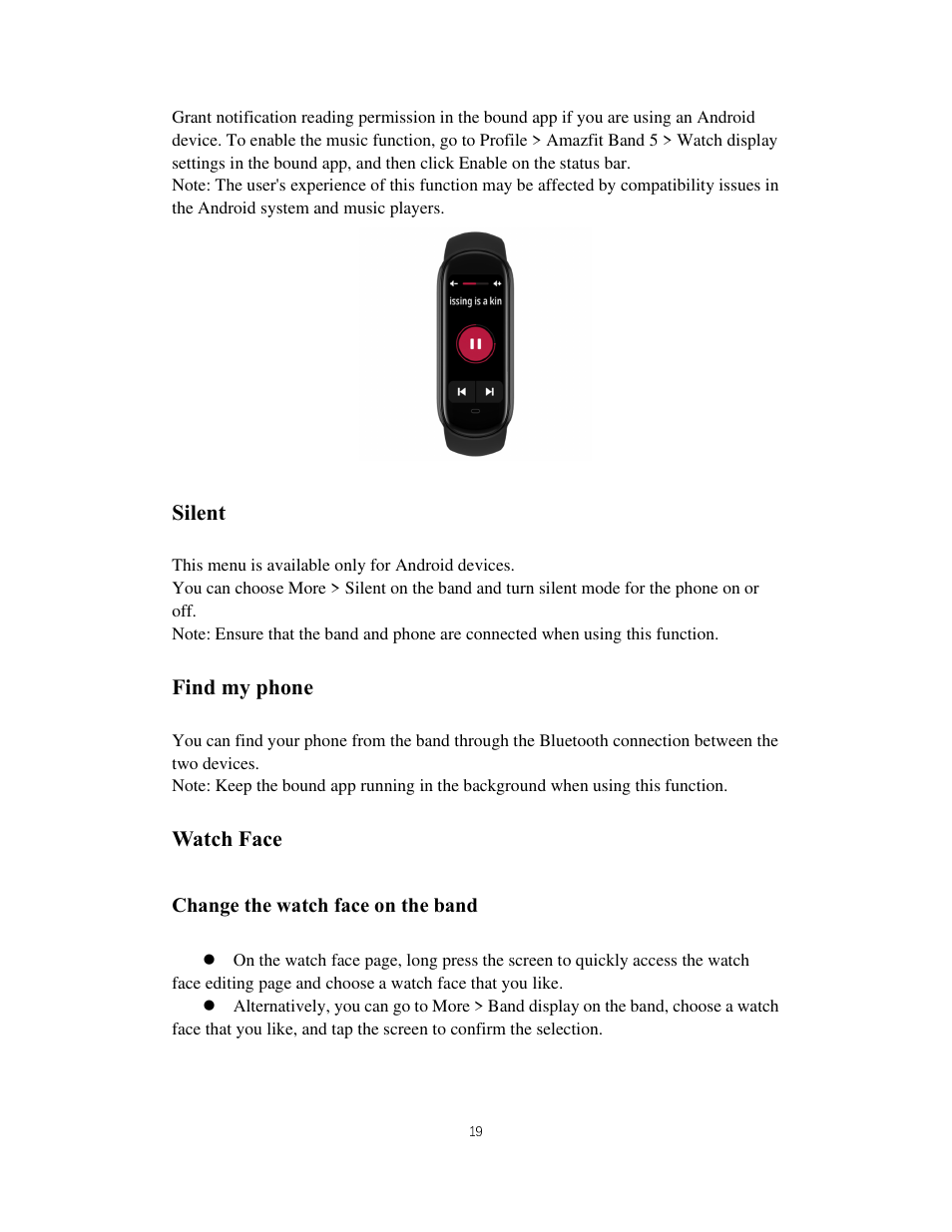 Amazfit Band 5 Health & Fitness Tracker with Alexa (Olive) User Manual | Page 19 / 25