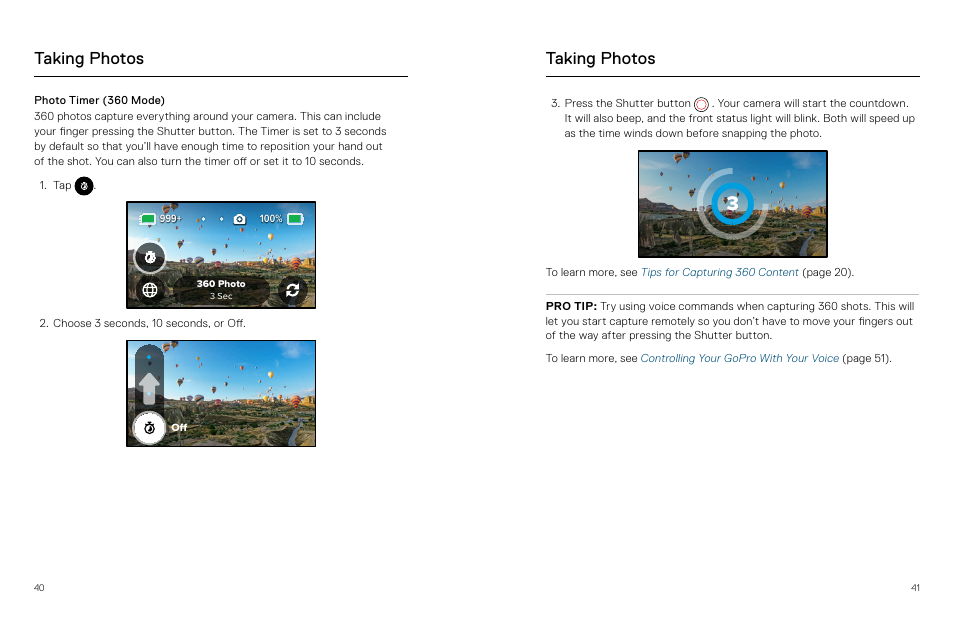Taking photos | GoPro MAX 360 Action Camera User Manual | Page 21 / 56