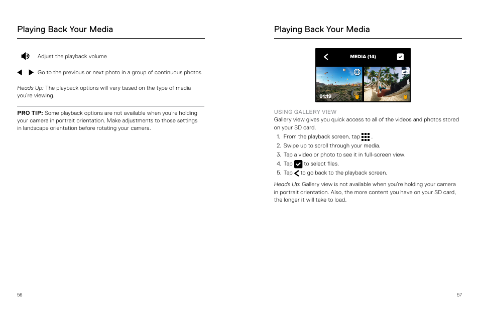 Playing back your media | GoPro MAX 360 Action Camera User Manual | Page 29 / 56