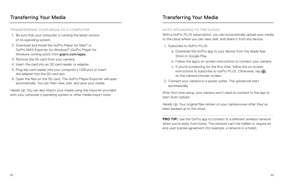 Transferring your media | GoPro MAX 360 Action Camera User Manual | Page 32 / 56