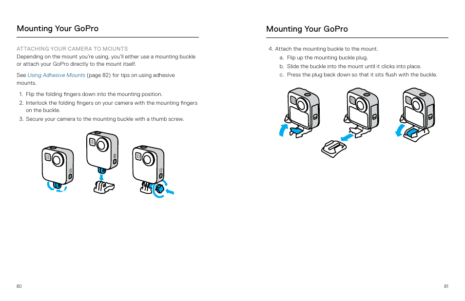 Mounting your gopro | GoPro MAX 360 Action Camera User Manual | Page 41 / 56