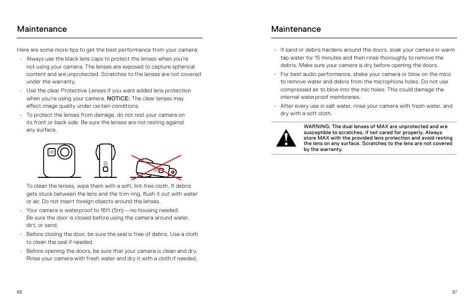 Maintenance | GoPro MAX 360 Action Camera User Manual | Page 44 / 56