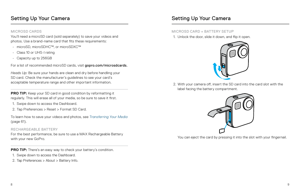 Setting up your camera | GoPro MAX 360 Action Camera User Manual | Page 5 / 56